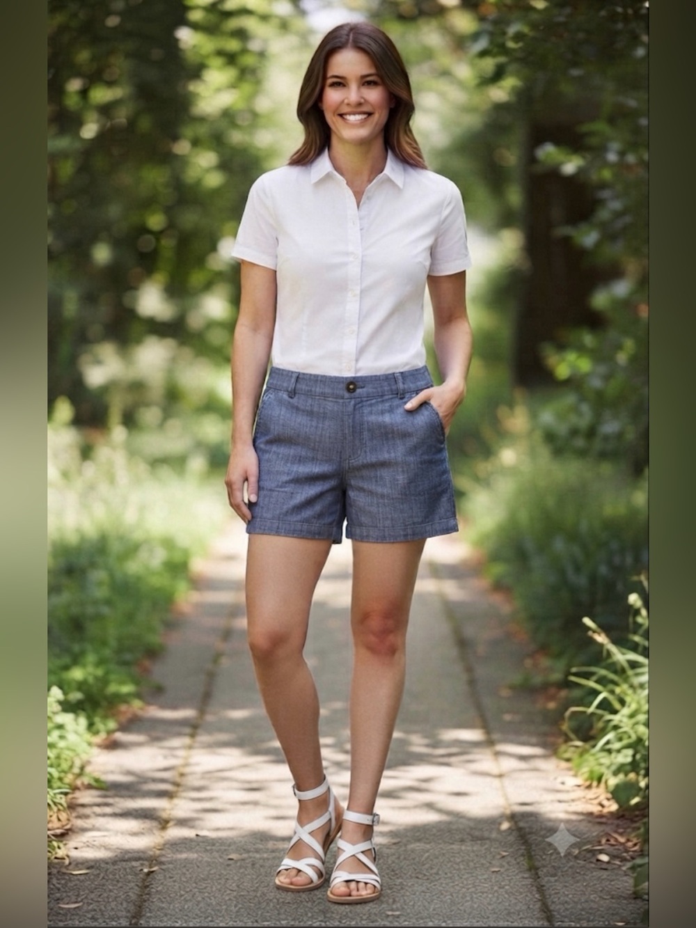 A New Day - Size 18 - Soft Denim Style Shorts - Light Blue